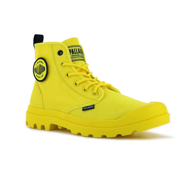 Palladium Pampa Smiley Change Men's Boots Yellow | UK C705-HCQ